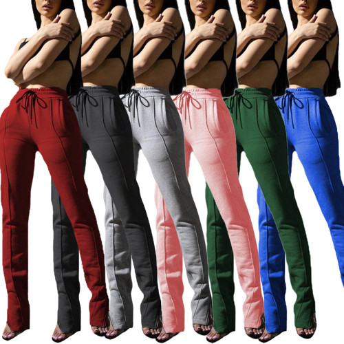 Womens multicolor casual pants women plus velvet zipper pants Q717