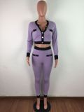 Womens pit strip fashion color matching exposed navel sexy two-piece suit LA3232