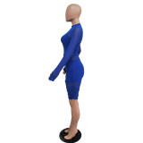 Nightclub ladies net yarn dress + vest + shorts three-piece suit WMZ2482-2