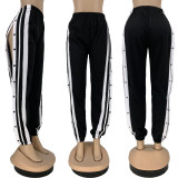 High slit button casual sports pants DN8556