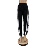 High slit button casual sports pants DN8556