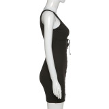 Womens suspenders sleeveless fashion street style sexy slim retro dress D1736517