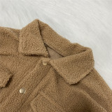 Womens clothing autumn and winter short woolen coat with pockets Q719