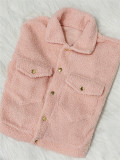 Womens clothing autumn and winter short woolen coat with pockets Q719