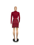 womens zipper stitching bag hip skirt CY1281