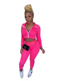 womens fashion hot sale zipper solid color sports two-piece suit XYI9065