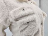 womens plush solid color autumn and winter new coat AA5204