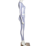 Printed bodysuit high waist sports suit K20S09749