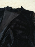 Autumn and winter warm thick velvet stitching sequin dress women CM802