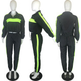 Sports stitching two-piece suit fashion casual suit QY0506
