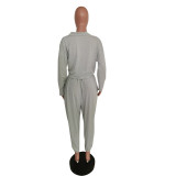 Harem pants casual wear bow tie suit on both sides F8311