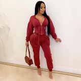 Sexy slim strappy jogger casual suit QZ6118