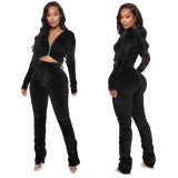 Womens autumn and winter new fashion casual pleated two-piece pleated suit JLX6140