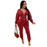 Sexy slim strappy jogger casual suit QZ6118