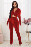 Womens autumn and winter new fashion casual pleated two-piece pleated suit JLX6140