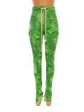 womens double-faced fleece multi-pocket super stretch overalls, trousers drawstring decoration HR8155