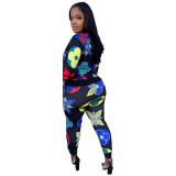 Two-piece casual fashion digital printing sports suit SMR9937