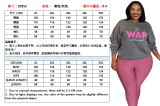 Letter printing loose casual straight leg plus size Womens T-shirt OSS20952