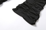 Fashion stand-up collar zipper pleated sports jumpsuit K20Q09711