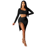 Sexy pleated two-piece Womens skirt XZ3761