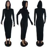 Ladies nightclub wear sexy side zipper slit dress S6260