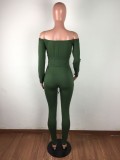 Womens autumn and winter sexy corn tube top, one-shoulder hip-lifting thin waist strapless skinny jumpsuit JLX6151