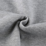 Long sleeve pleated hooded drawstring pocket loose sweatshirt jacket HT8596W0J