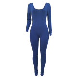 Fashion stitching pit strip slim fit sports and leisure 4-color jumpsuit ALS230