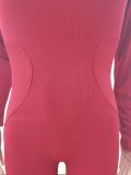 Fashion stitching pit strip slim fit sports and leisure 4-color jumpsuit ALS230