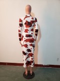 Fashion sexy slim printed invisible zipper dress JH209