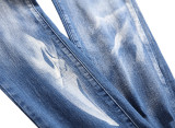 Mens Stretch Print Jeans Personality 3D Pattern Slim Men TX915