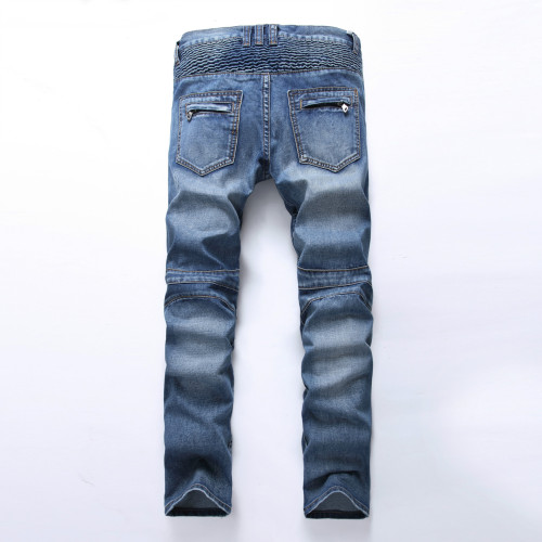 Mens ripped nostalgic jeans light blue straight slim fit TX1722