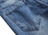 Mens straight slim non-stretch cotton jeans Light-colored Mens denim trousers TX409