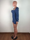 Ruffle halter fashion casual sexy denim jumpsuit JLX6879