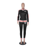 Casual tight-fitting long-sleeved sports womens suit FM88