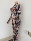 Sexy women's digital print skinny jumpsuit FF1066