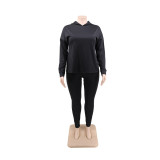 Two-piece set of solid color long-sleeved sweater and casual pencil pants CCY1386
