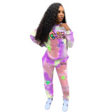 Fashion casual printed sports two-piece suit OMM1193