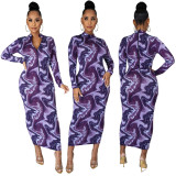 Nightclubs, fashionable printed zippers and more sexy dresses GL6330