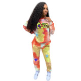 Fashion casual printed sports two-piece suit OMM1193