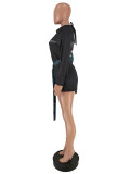 Fashion Plaid Stitching Turn-Down Collar Long Sleeves Mini Shirt Dress MN8327