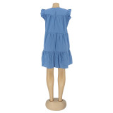 Plus Size Round Neck Sleeveless Mini Loose T-Shirt Dress  AL108