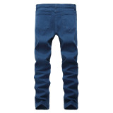 Fashion Men Hole High Waist Long Pants Skinny Jeans  TX577