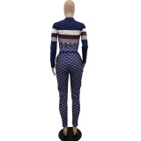 Casual Printed Round Neck Long Sleeves Tops With Trousers Two Pieces Sets  YX9238