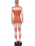 Autumn and winter color matching zipper slim suit two-piece YSI05