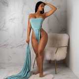 Sexy Womens solid color swimsuit two-piece suit (including belt) BN9153