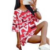 Sexy style Womens short-sleeved printed fashion casual T-shirt QY5043