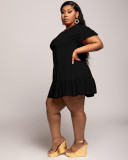 Fat woman plus size stitching fashion casual simple dress SQ947