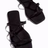 Slippers cross-sling flannel upper flip flops women low-heel lazy shoes HWJ403