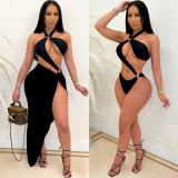Sexy swimsuit solid color dress suit nightclub two-piece suit CN0103